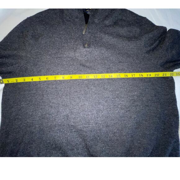 Club Room Merino Wool‎ Blend Sweater - Men's Size XL - 1/4 Zip in Charcoal - Picture 4 of 6